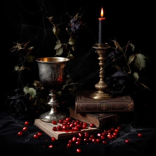 A high-contrast still life image of pear and a bowl.